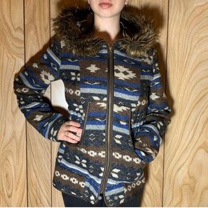 Unique tribal pattern winter coat